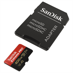 SanDisk Extreme Pro microSDXC 400 GB 170 MB/s A2 C10 V30 UHS-I U3, adapte, NÁHRADA 214506