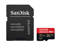 SanDisk Extreme Pro microSDHC 32 GB 100 MB/s A1 Class 10 UHS-I V30, Adaptér