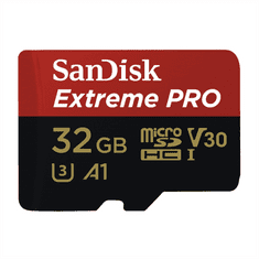 SanDisk Extreme Pro microSDHC 32 GB 100 MB/s A1 Class 10 UHS-I V30, Adaptér