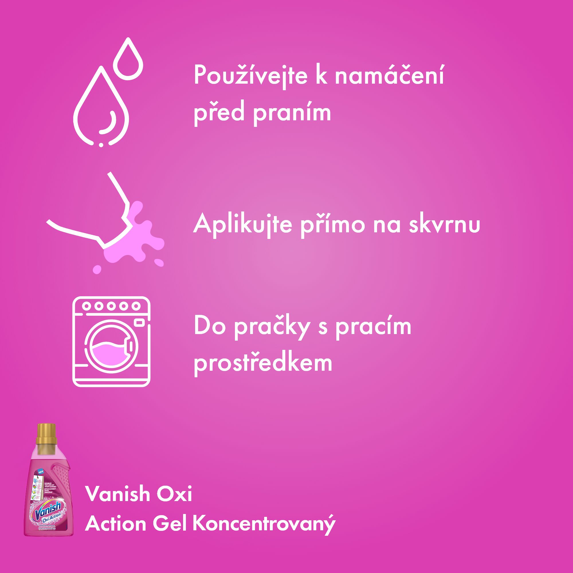 Vanish Oxi Action Gelový odstraňovač skvrn. 750 ml