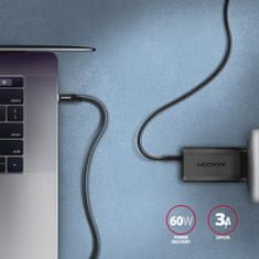 AXAGON BUCM3-CM15AB, SPEED kabel USB-C <-> USB-C, 1.5m, USB 3.2 Gen 1, PD 60W 3A, ALU, oplet, černý