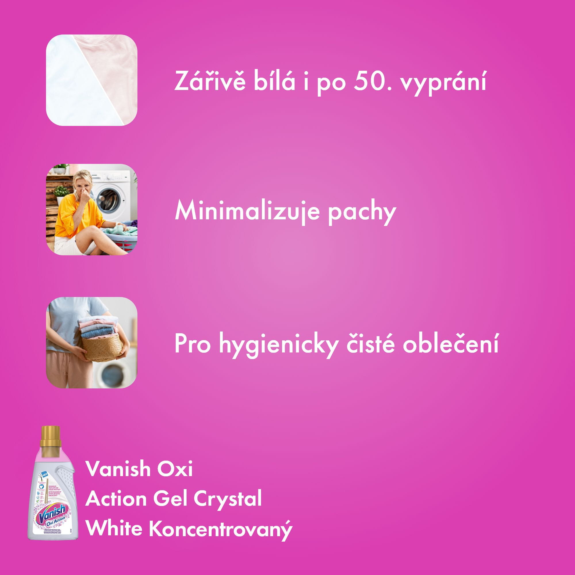 Vanish Oxi Action koncentrovaný gel na bělení a odstranění skvrn 750ml