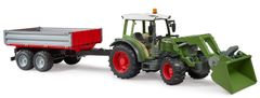 Bruder 2182 Fendt Vario 211 traktor s vlekem a nakladačem