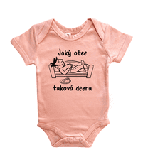 Hobbytriko Vtipné body pro miminko - Jaký otec takový syn / dcera (spáč) Barva: Žlutá, Velikost: 3-6 m, Délka rukávu: Krátký rukáv