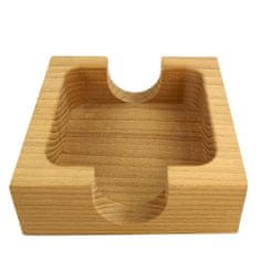 AMADEA Dřevěný stojánek hranatý na podtácky hranaté, masivní dřevo, 12,5x12,5x4,5 cm