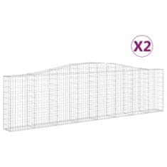 Greatstore Klenuté gabionové koše 2 ks 400x30x100/120cm pozinkované železo