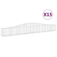 Vidaxl Klenuté gabionové koše 15 ks 400x30x40/60 cm pozinkované železo