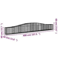 Petromila Klenuté gabionové koše 2 ks 400x30x40/60 cm pozinkované železo