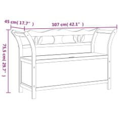 Vidaxl Lavice černá 107 x 45 x 75,5 cm masivní jedlové dřevo