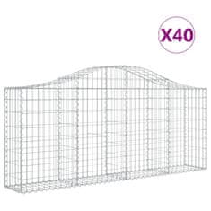 Vidaxl Klenuté gabionové koše 40ks 200x30x80/100 cm pozinkované železo