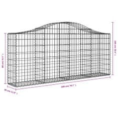 Petromila Klenuté gabionové koše 3 ks 200x30x80/100 cm pozinkované železo