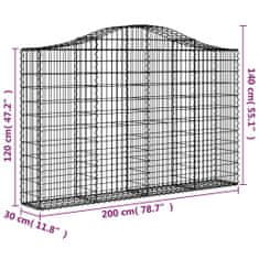 Petromila Klenuté gabionové koše 6 ks 200x30x120/140cm pozinkované železo