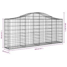 Petromila Klenuté gabionové koše 7 ks 200x30x80/100 cm pozinkované železo