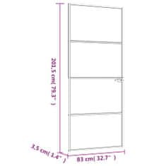 Vidaxl Interiérové dveře černé 83x201,5 cm tvrzené sklo a hliník úzké