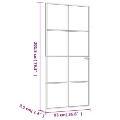 Greatstore Interiérové dveře černé 93x201,5 cm tvrzené sklo a hliník úzké