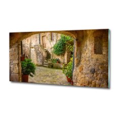 Wallmuralia Foto obraz sklo tvrzené Okouzlující ulička 125x50 cm 2 úchytky