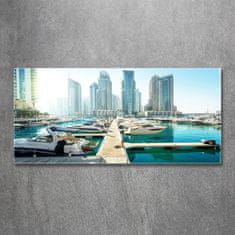 Wallmuralia Foto obraz fotografie na skle Marina Dubaj 125x50 cm 4 úchytky