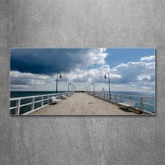 Wallmuralia Foto obraz skleněný horizontální Molo Orlov 125x50 cm 4 úchytky