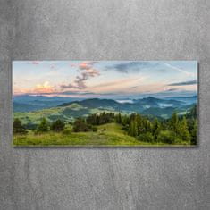 Wallmuralia Foto obraz skleněný horizontální Panorama Pienin 125x50 cm 4 úchytky