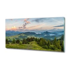 Wallmuralia Foto obraz skleněný horizontální Panorama Pienin 125x50 cm 4 úchytky