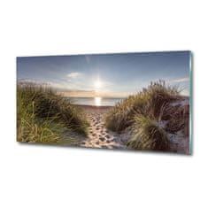 Wallmuralia Foto obraz skleněný horizontální Mořské duny 125x50 cm 4 úchytky