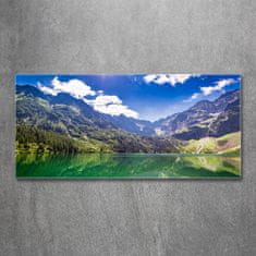 Wallmuralia Foto obraz skleněný horizontální Mořské oko Tatry 125x50 cm 2 úchytky