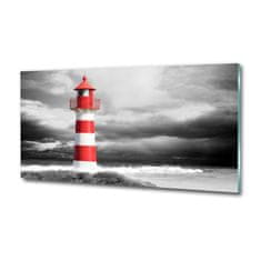 Wallmuralia Foto obraz fotografie na skle Maják 125x50 cm 4 úchytky