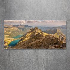 Wallmuralia Fotoobraz na skle Mořské oko Tatry 125x50 cm 2 úchytky