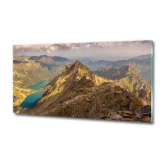 Wallmuralia Fotoobraz na skle Mořské oko Tatry 125x50 cm 2 úchytky