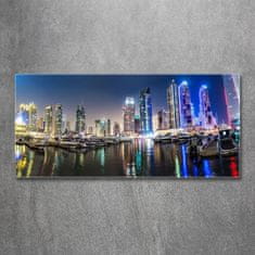 Wallmuralia Foto obraz skleněný horizontální Noční Dubai 125x50 cm 2 úchytky