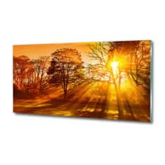 Wallmuralia Foto obraz fotografie na skle Západ slunce 125x50 cm 4 úchytky