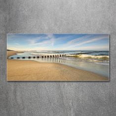 Wallmuralia Fotoobraz na skle Pláž nad Baltem 125x50 cm 4 úchytky