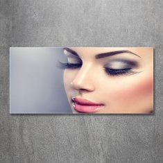 Wallmuralia Foto-obraz fotografie na skle Ideální make up 125x50 cm 4 úchytky