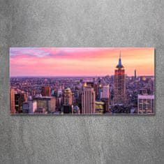 Wallmuralia Foto obraz skleněný horizontální New York západ 125x50 cm 2 úchytky