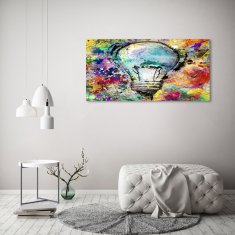 Wallmuralia Foto obraz fotografie na skle Žárovka 125x50 cm 4 úchytky