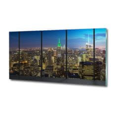 Wallmuralia Foto-obraz fotografie na skle New York noc 125x50 cm 4 úchytky