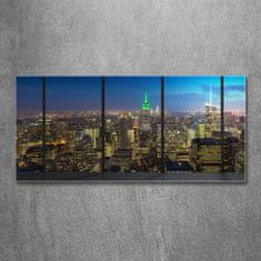 Wallmuralia Foto-obraz fotografie na skle New York noc 125x50 cm 4 úchytky