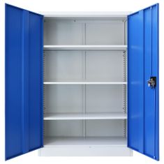 shumee Kancelářská skříň kovová 90 x 40 x 140 cm šedo-modrá