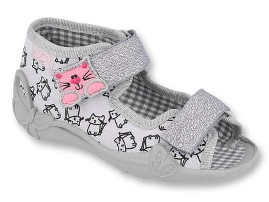 Befado dívčí sandálky PAPI 242P102 šedé, kočky