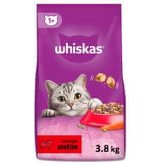 Whiskas granule hovězí pro dospělé kočky 3,8 kg