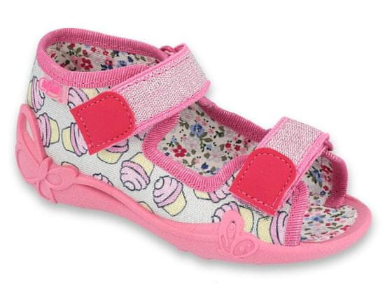 Befado dívčí sandálky PAPI 242P099 růžové, cupcakes
