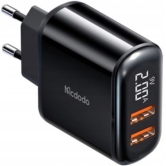 Mcdodo Síťová nabíječka, rychlá, QC, 18W, 2xUSB LCD, Mcdodo CH-6330