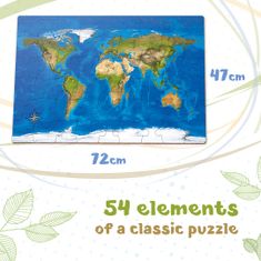 Ulanik Podlahové puzzle "Mapa Země s figurkami zvířat"