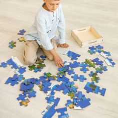 Ulanik Podlahové puzzle "Mapa Země s figurkami zvířat"