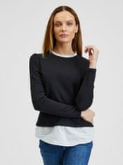 Orsay Černý dámský svetr s košilovou vsadkou M
