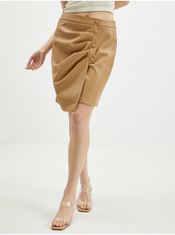 Orsay Světle hnědá dámská koženková sukně 36