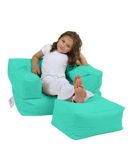 Atelier Del Sofa Zahradní sedací vak Kids Single Seat Pouffe - Turquoise, Tyrkysová