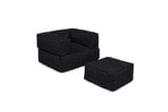 Atelier Del Sofa Zahradní sedací vak Kids Single Seat Pouffe - Black, Černá