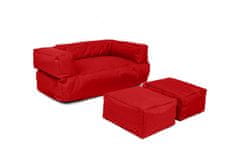 Atelier Del Sofa Zahradní sedací vak Kids Double Seat Pouf - Red, Červená