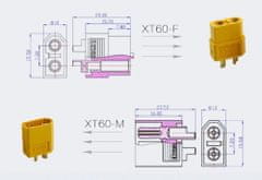 Stualarm Napájecí konektor XT60 samice+samec, 2-pólový (42xt60)